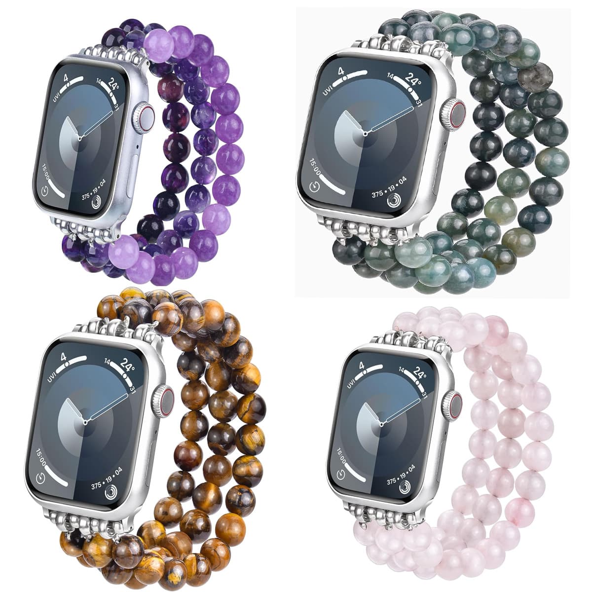 Simple Cross-Border Best-Selling Elastic Beaded Strap for Apple iWatch S10, Fashion Apple Watch Strap