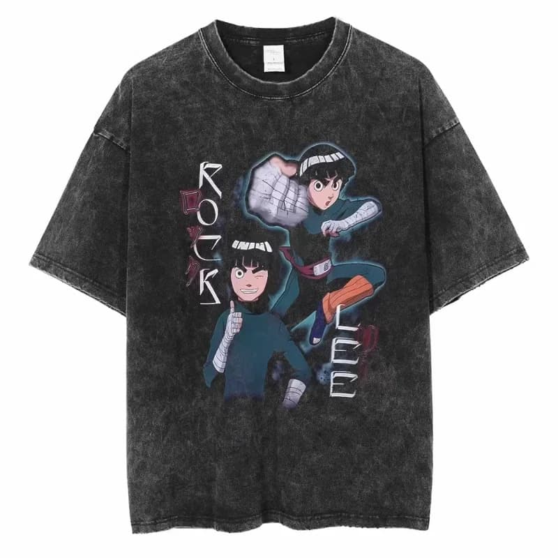 Cross-border EU Size Pure Cotton Naruto Anime Merchandise Washed Short-Sleeve T-Shirt Pure Cotton Men's Summer Vintage
