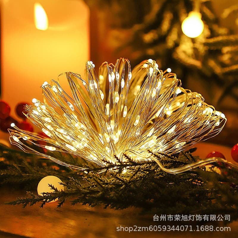 Outdoor LED Solar Copper Wire Light, Holiday Decorative Light, Atmosphere Decorative Light, Courtyard 8-Function Solar Copper Wire Light