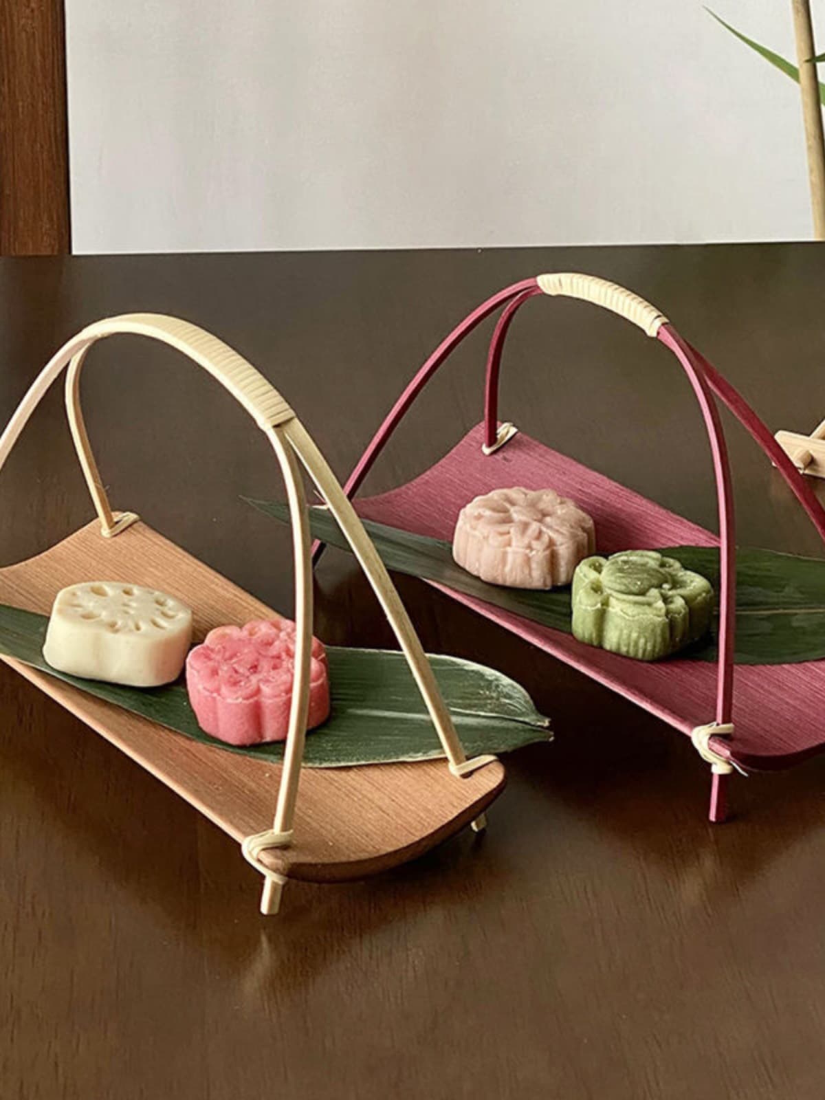 Creative Handmade Bamboo Fruit Basket Snack Tray Dessert Plate Tea Ceremony Chinese Antique Style Round Basket for Stove-Boiled Tea