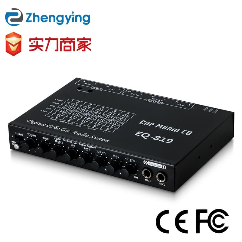 Eq-819 Car-mounted Eq Amplifier Microphone External Sound Input Sensitivity Adjustment