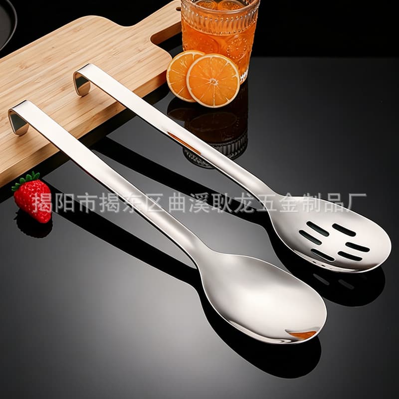 Stainless Steel Hooked Serving Spoon, Slotted Spoon for Hotel Buffet, Portion Tray Spoon, Rice Spoon, Long Handle Public Spoon, Service Spoon