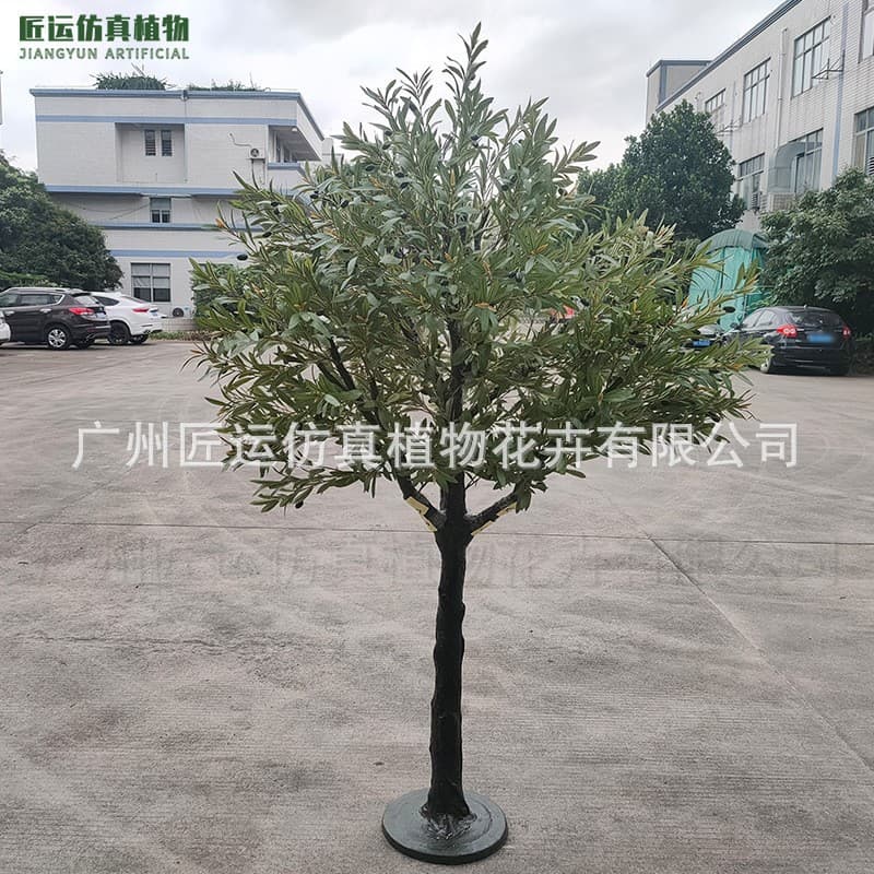 PE Rod Large Floor Artificial Green Plant Indoor with Fruit 2-Meter Olive Tree Fake Green Plant Man-Made Artificial Olive Tree