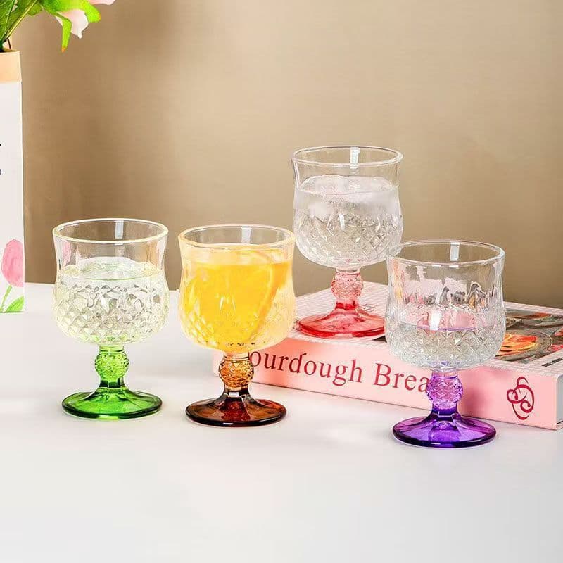 Glass Wine Glasses High Appearance Stemmed Champagne Glasses Grape Glasses 2025 Viral Diamond Glasses Bulk Wholesale