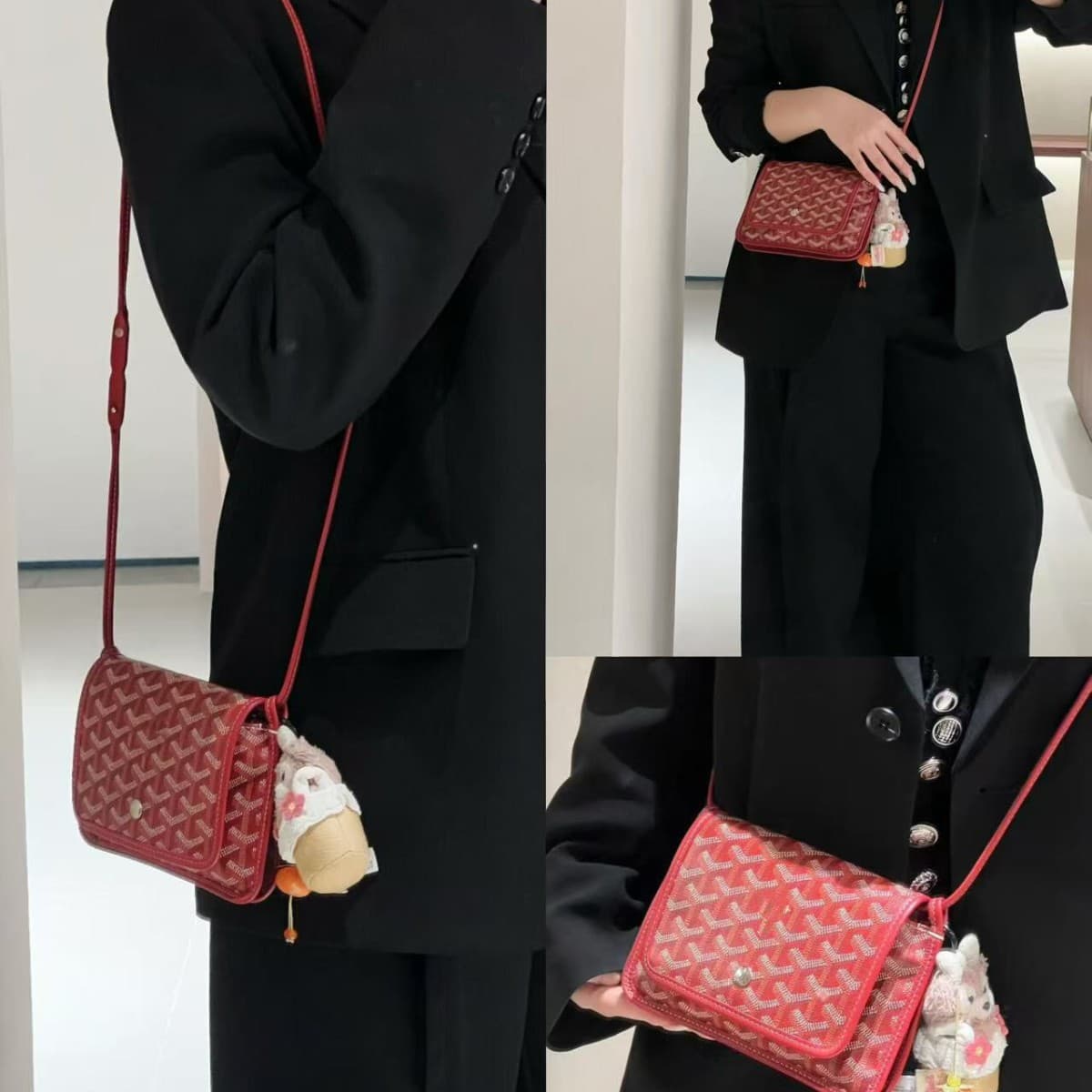 Dogtooth Plumet Tri-Fold Envelope Bag 20*14 Crossbody Clutch Shoulder Bag