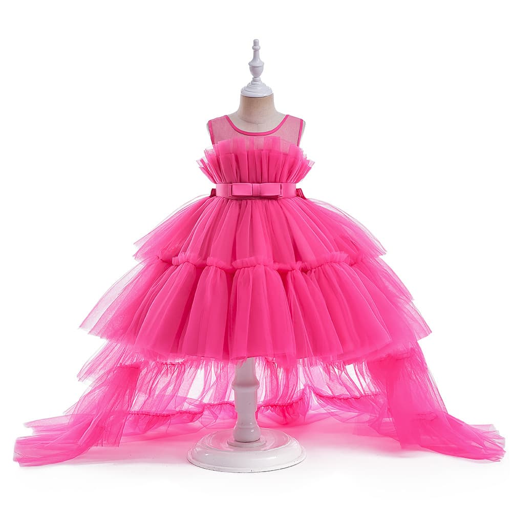 Children's Princess Dress Flower Girl Wedding Toddler Birthday Host Performance Tutu Skirt Summer