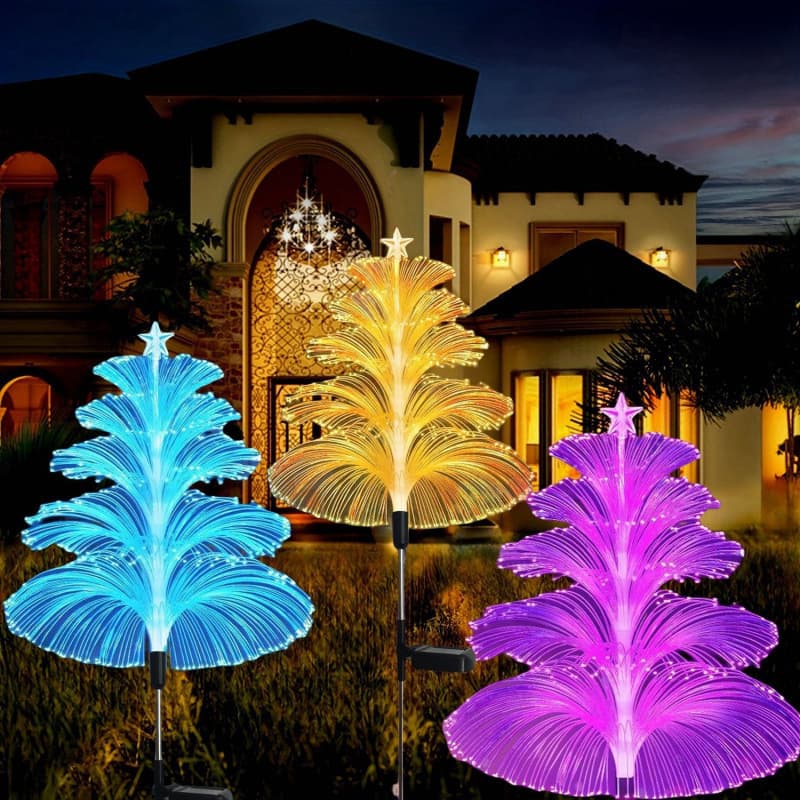 Fiber Optic Butterfly Jellyfish Lamp Five-Layer Jellyfish Outdoor Waterproof Landscape Light Garden Lawn Light Ground Insert Light