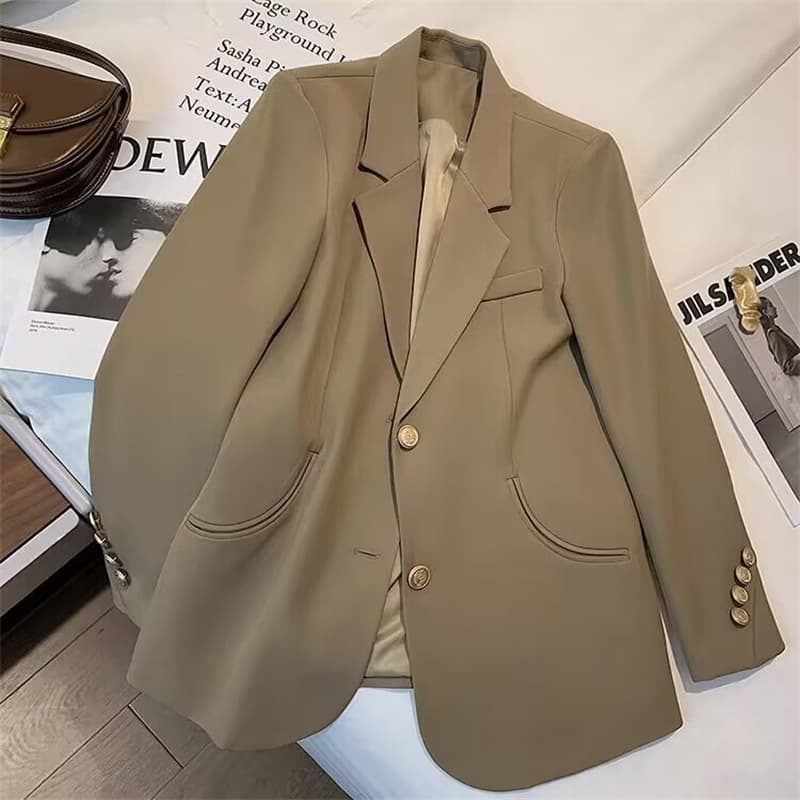 Women's Spring/Autumn Blazer 2026 New Korean Style Mid-Length Petite Korean Style Versatile Blazer