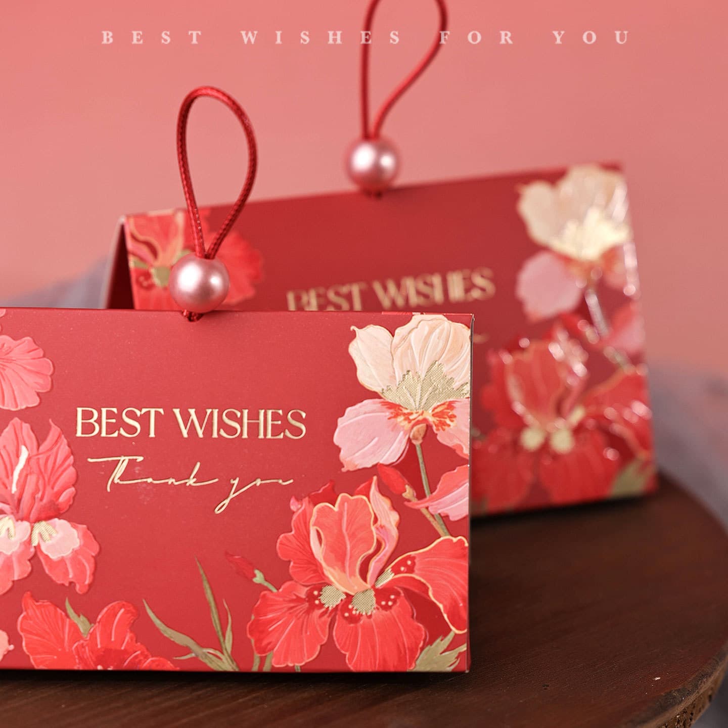 Chinese Iris Pearl Wedding Candy Box Vintage Floral Candy Box Light Luxury Wedding Favor Return Gift Empty Packaging