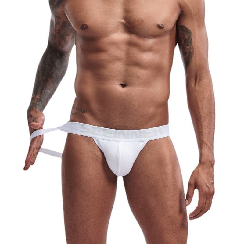 Xine Men's Underwear Solid Color Combed Cotton Sport Thong Slim Fit Sexy Low Waist Double Thong Wholesale Source