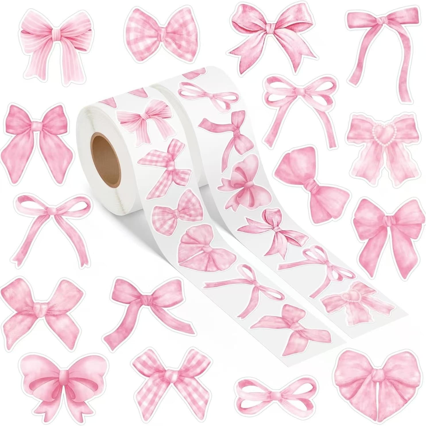 500 stickers/roll cartoon bow sticker label office stationery decoration label sealing sticker