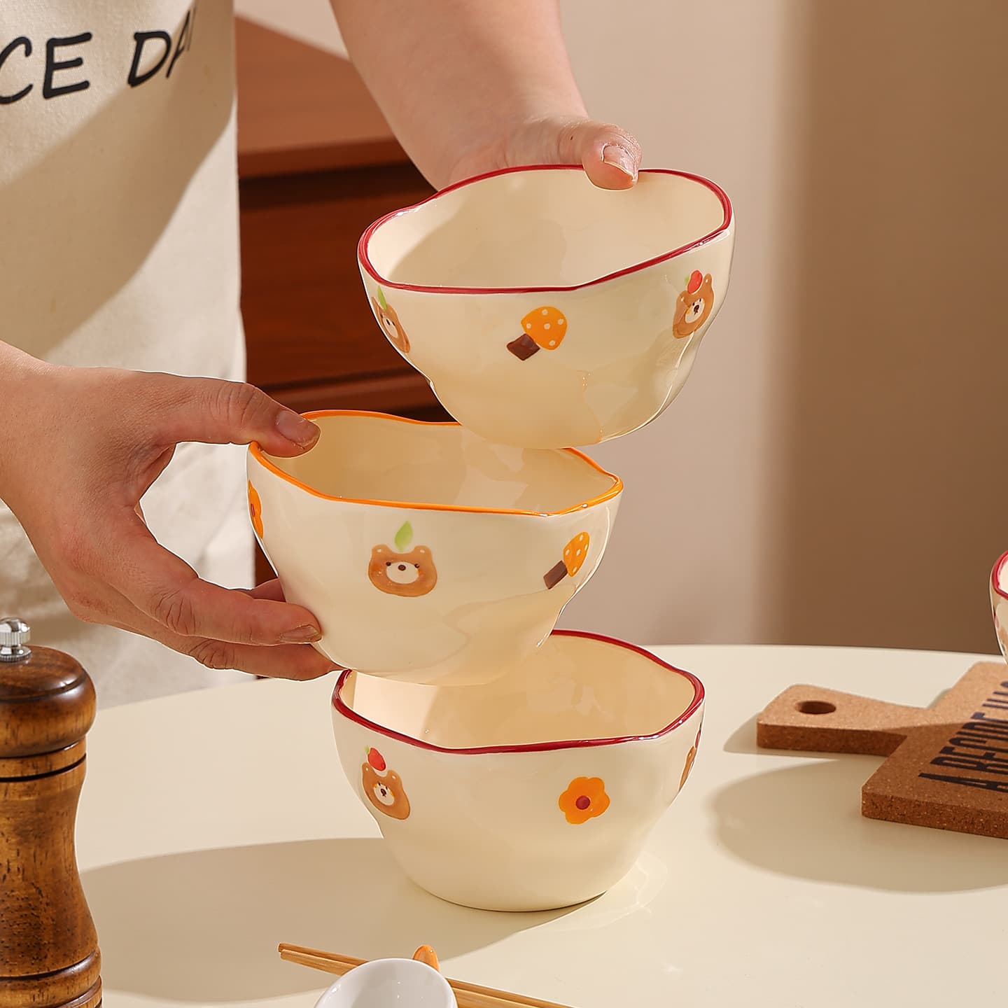 Large-Capacity Noodle Bowl, Soup Bowl, Gift Souvenir, High-Value Household Rice Bowl, Breakfast Bowl, Yogurt Bowl, Salad Bowl, Milk Bowl