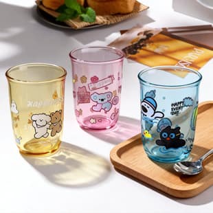 New Transparent Coffee Cup Simple Ins Style Glass Cup Household Water Cup Office Creative Cartoon Water Cup U-Shaped Cup