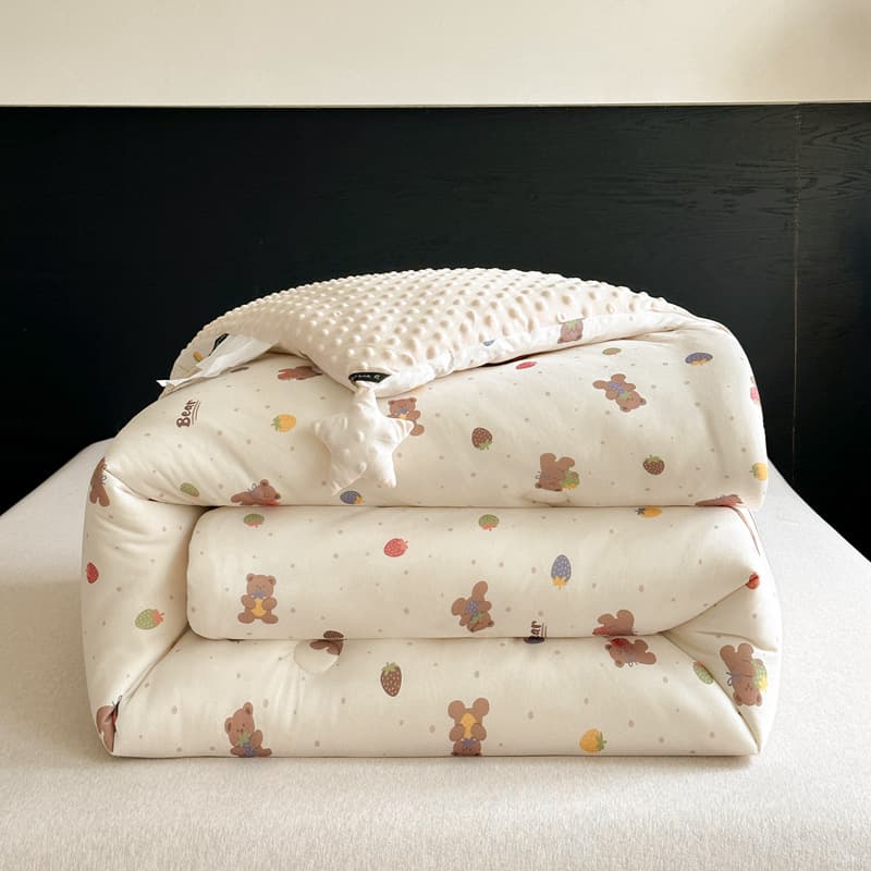 Class A knitted cotton winter warm bobble fleece quilt, star-patterned four-season cold-proof soft spring-autumn duvet insert warm fleece.