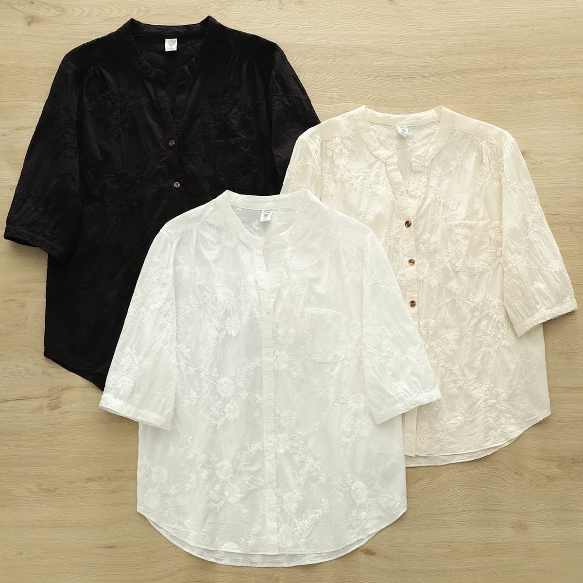 Factory Direct Pure Cotton Embroidered V-Neck Short Sleeve Women's Blouse Japanese Literary Style Women's Short Sleeve Shirt 6652