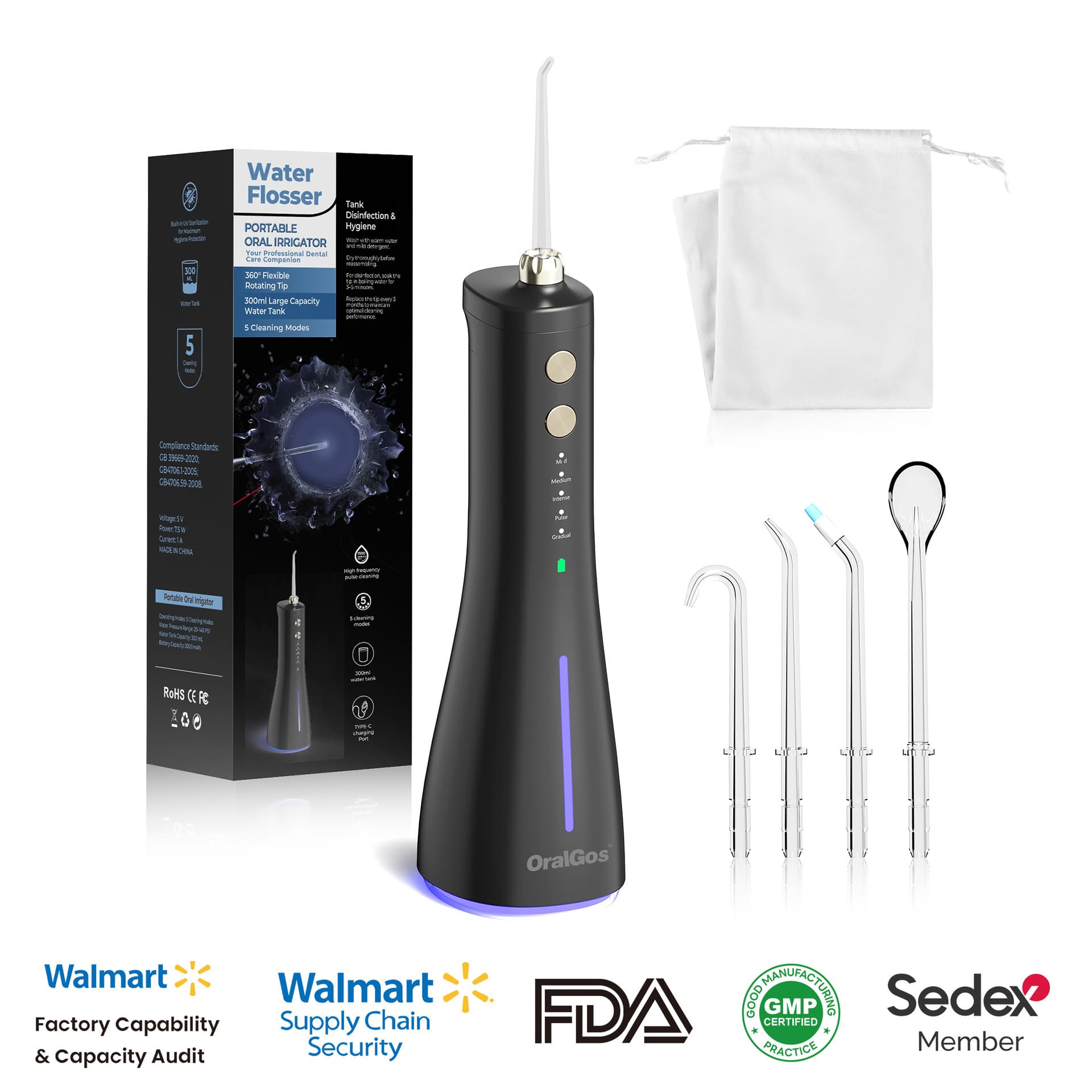 Amazon Cross-Border Electric Portable Oral Irrigator Handheld Water Flosser Set Teeth Cleaner Factory Stock Wholesale