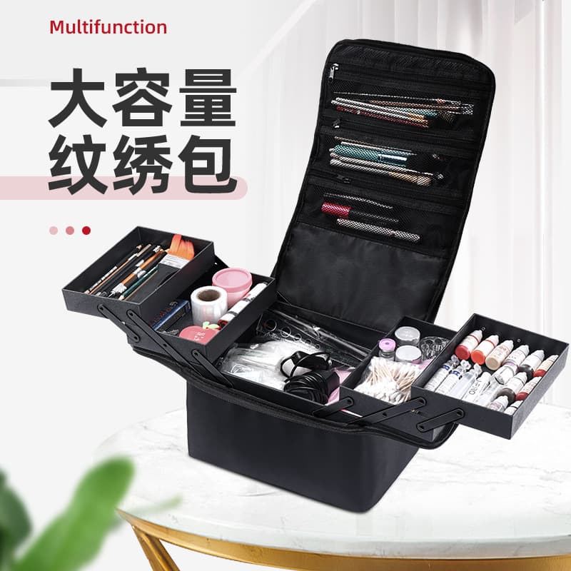 Large Capacity Multi-layer Professional Makeup Bag Handheld Nail Art Embroidery Cosmetic Toolbox Beauty Salon Storage Case