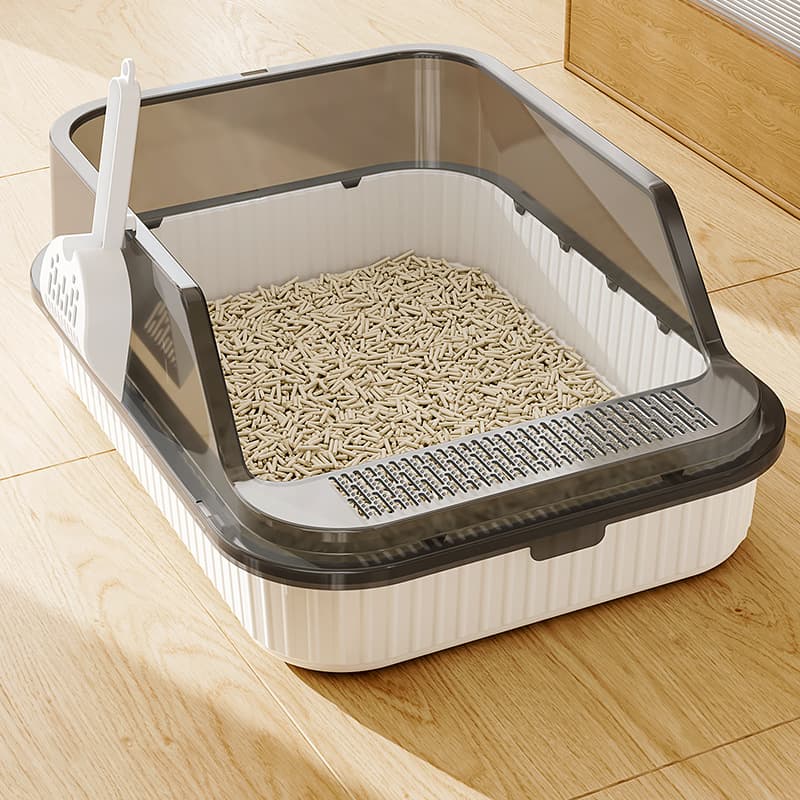 Semi-Enclosed Large Cat Litter Box, Anti-Splash, Anti-Tracking, Thickened, Includes Cat Litter Scoop, Cat Pet Supplies