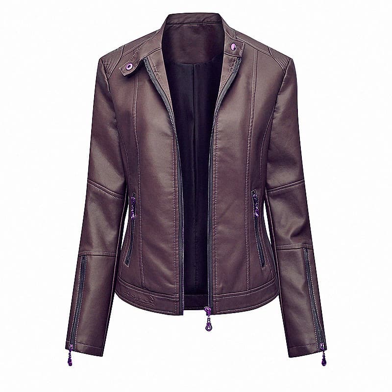Amazon AliExpress New Women's PU Leather Jacket Winter Coat Factory Direct
