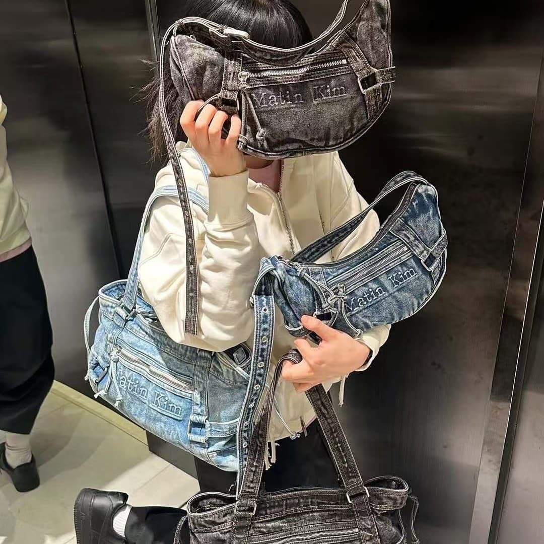 Spot 2026 matin kim crossbody bag for women Ning Yizhuo same style shoulder bag niche design motorcycle bag