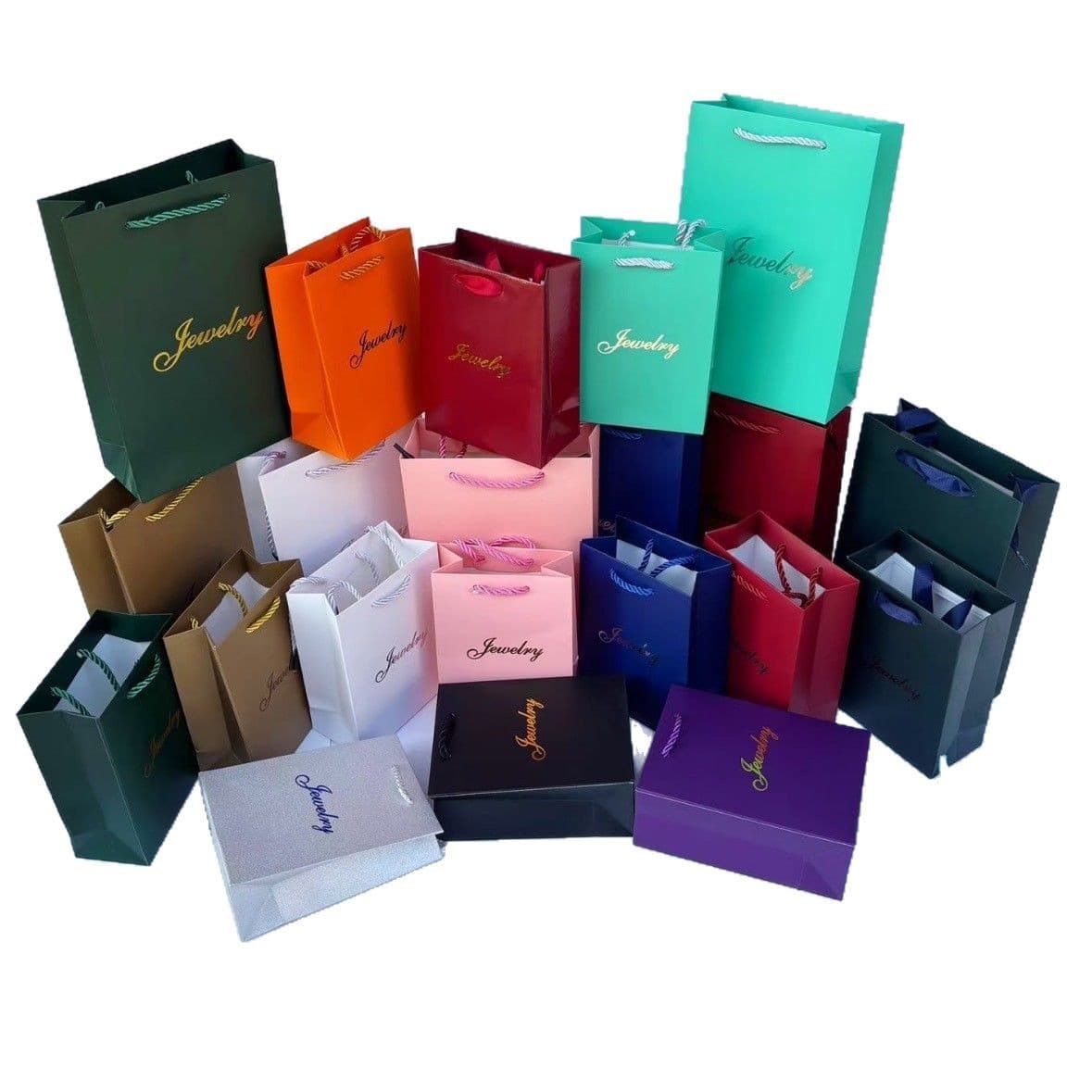 Solid Color Jewelry Paper Bags Wholesale, Jewelry Handbags, Necklace Ring Bags