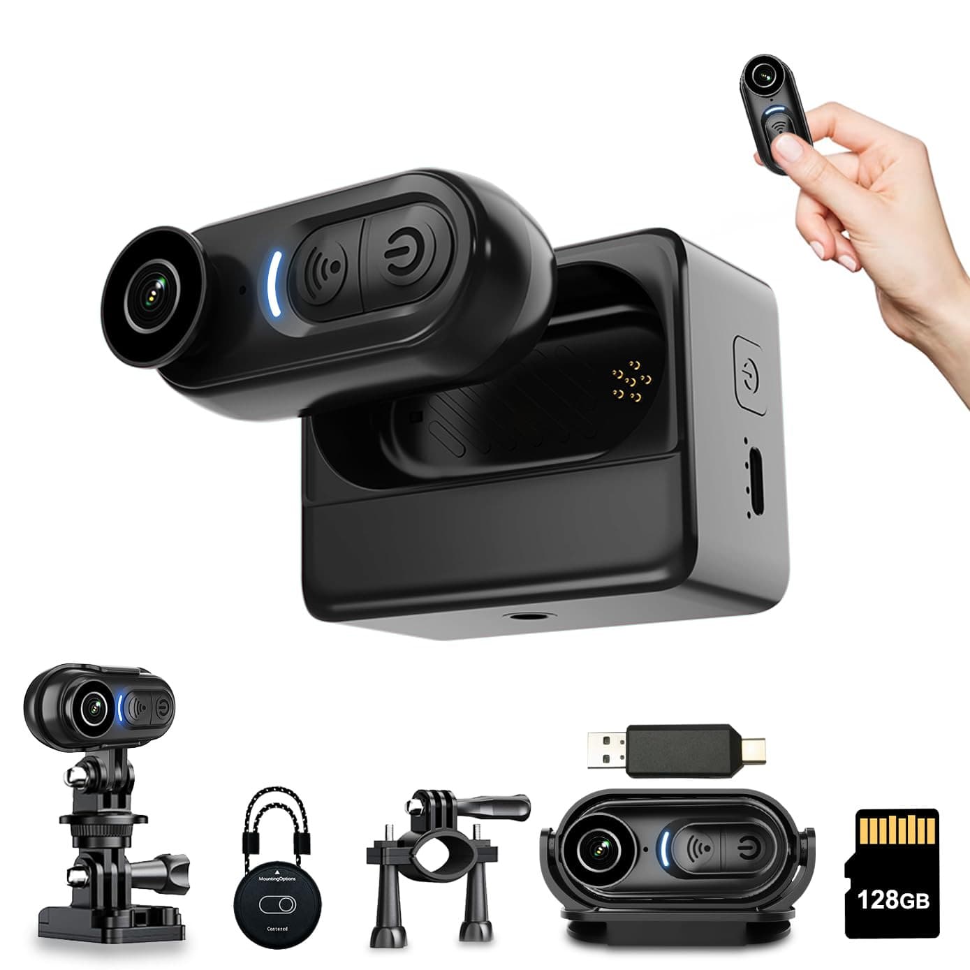 4K Wearable Action Camera Thumb Camera for Cycling Travel WIFI Hat Camera