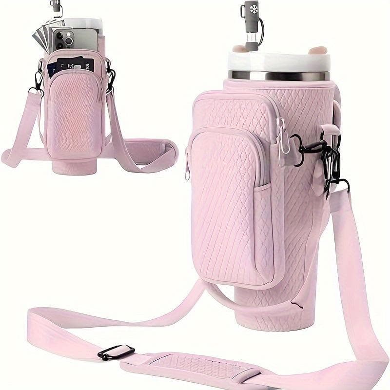New Stanley 40oz Ice Water Cup Cover, Thermos Cup Bag with Diagonal Strap, Outdoor Water Bottle Bag