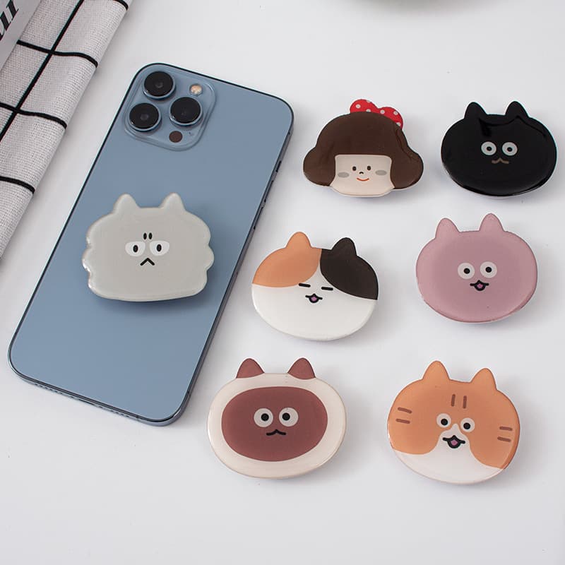 Cartoon Shaped Acrylic Air Cushion Stand, DIY Gel, Lazy Desktop Retractable Phone Holder, Factory Stock