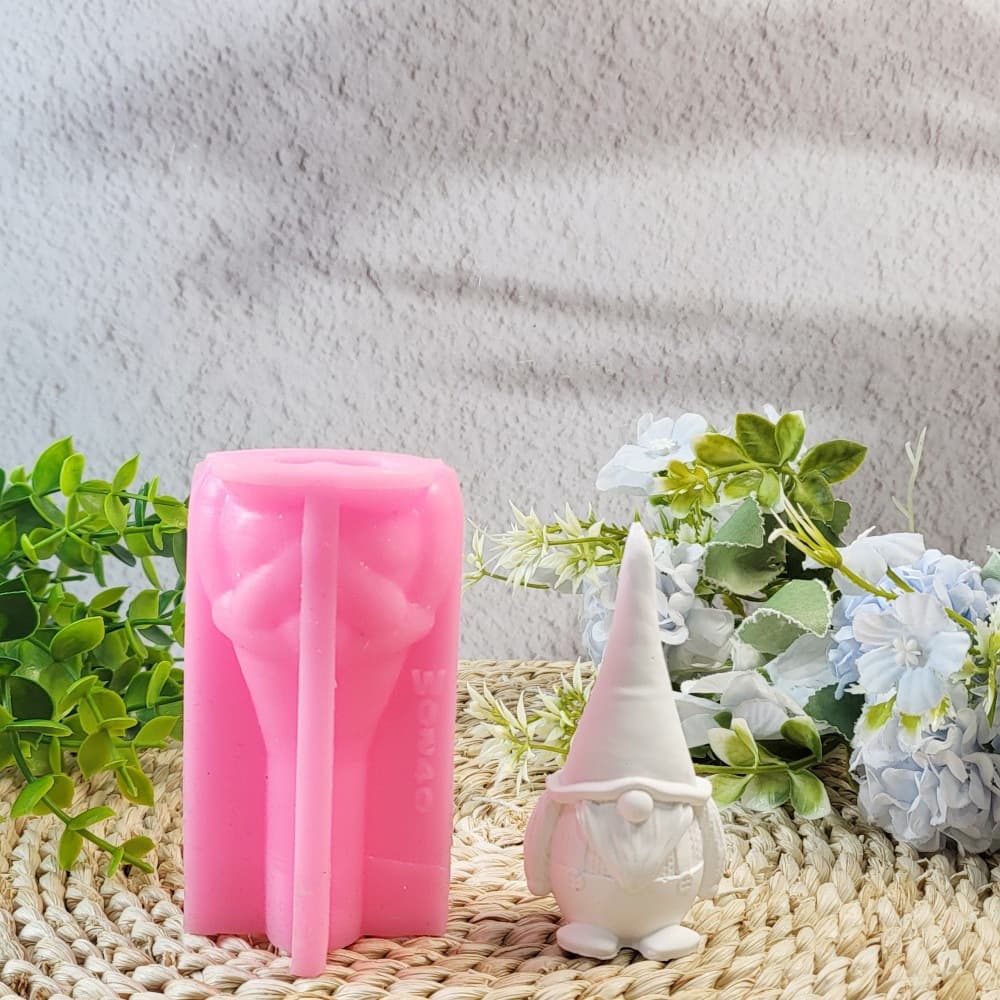Gnome Plaster Ornament Candle Mold Silicone Mold DIY Plaster Silicone Mold W0540