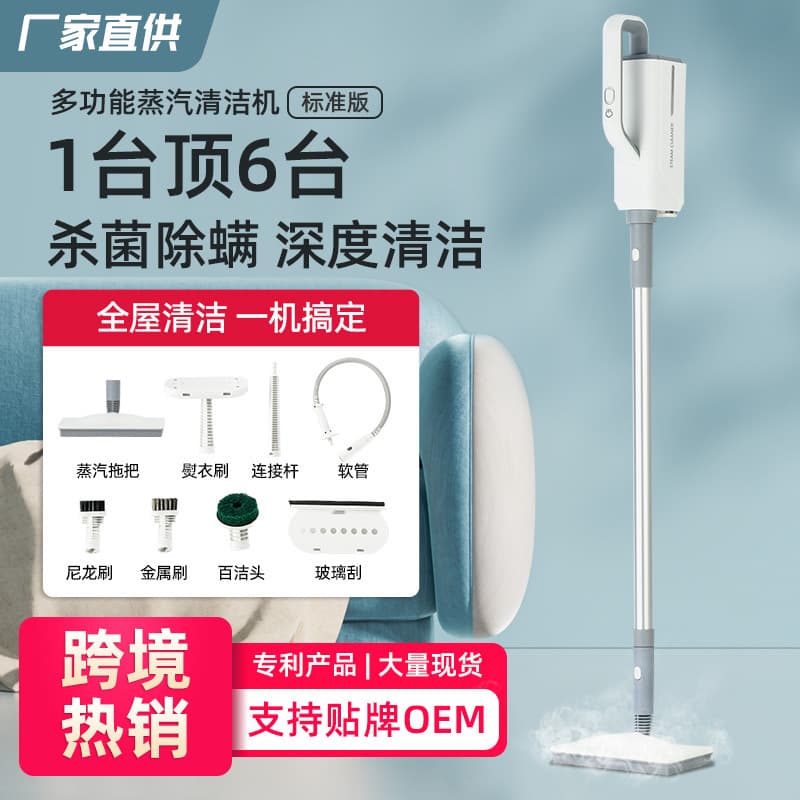 Manufacturer's new multi-functional household steam cleaner, electric steam mop with sterilization and mite removal.