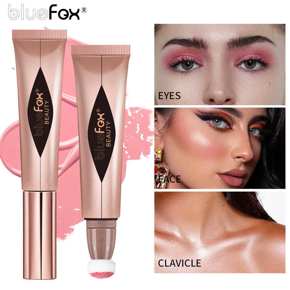 Cross-border Six-Color Liquid Highlighter, Contouring Cushion Blush Brush, Ultra-Shimmer Pearl Soft Tube Eyeshadow Brightening Liquid, Wholesale