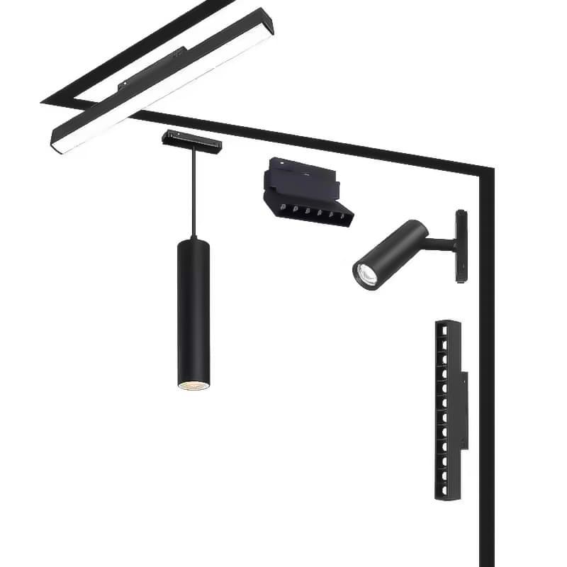 Magnetic Track Light Recessed for Living Room Smart Grid Spotlight Surface-Mounted Flush-Mounted Pre-Embedded Magnetic Trackless Main Light