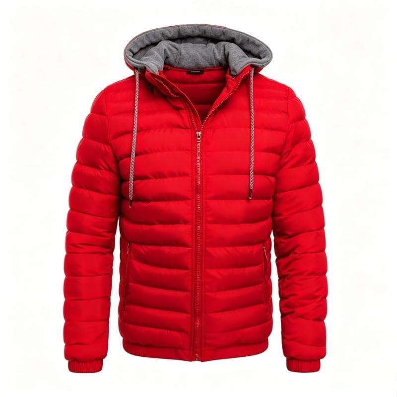 Down winter coat men's new European size hooded zipper warm cotton coat foreign trade fashion trend cotton jacket