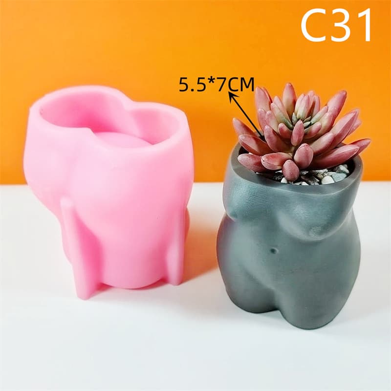 3D Elegant Female Silicone Mold Planter for Succulents, Home Decorative Plaster Art Decor C31