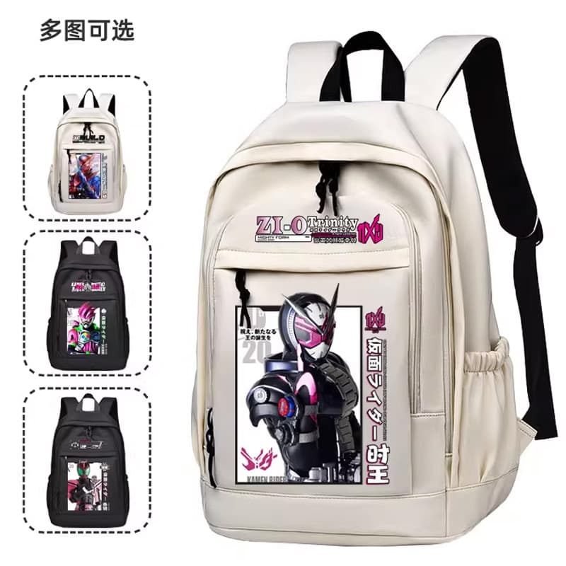 Masked Boy Knight Backpack for Elementary and Middle School Students, Grades 3-6 and Junior High, Fashionable and Spacious Double-Shoulder Bag