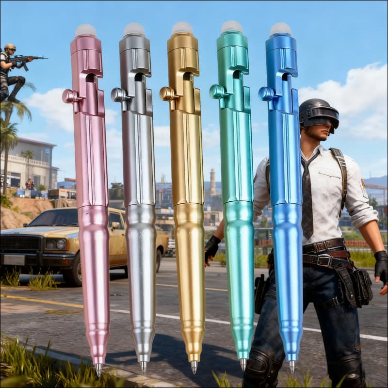 Erasable Pen 98K Bolt Action Mechanical Gel Pen 0.5mm Push Button Pen for Exam Practice Crystal Blue Erasable Ink Pen