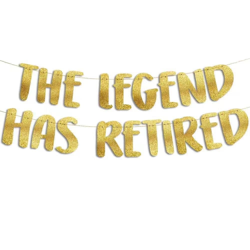The Legend Has Retired Theme Glitter Pull-Up Banner Retirement Party Decoration Background Setup Paper