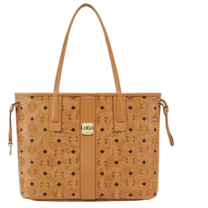 With Logo M Mother-Child Bag C Tote Bag M Shopping Bag, Shoulder Handheld Genuine Leather Women's Bag, Shoulder Crossbody Tote