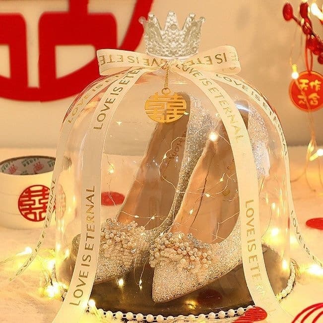 Ring Wedding Shoe Box Pick-Up Game Props Hidden Wedding Shoe Box with Lock Shoe Box Wedding Ring Game Wedding Shoe Box