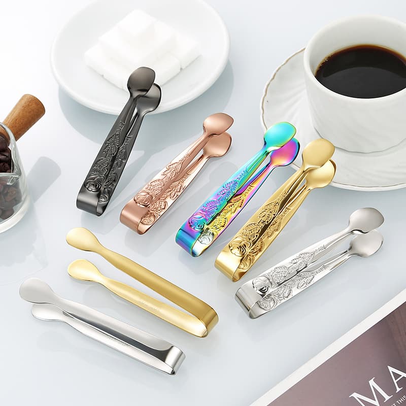 Ice clip 304 stainless steel clip coffee cube sugar clip thickened small clip ice bucket ice pliers rose clip