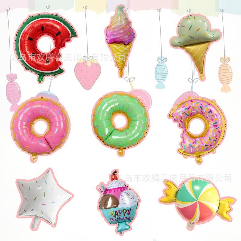 Summer Dessert Ice Cream Donut Popsicle Balloon Candy Balloon Baby Birthday Party Decoration Balloon In Stock