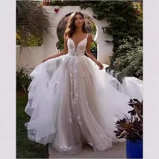 European American Cross-Border New White Strapless Train Bride Heavy Main Wedding Dress Backless Slim Elegant Wedding Dress Gown