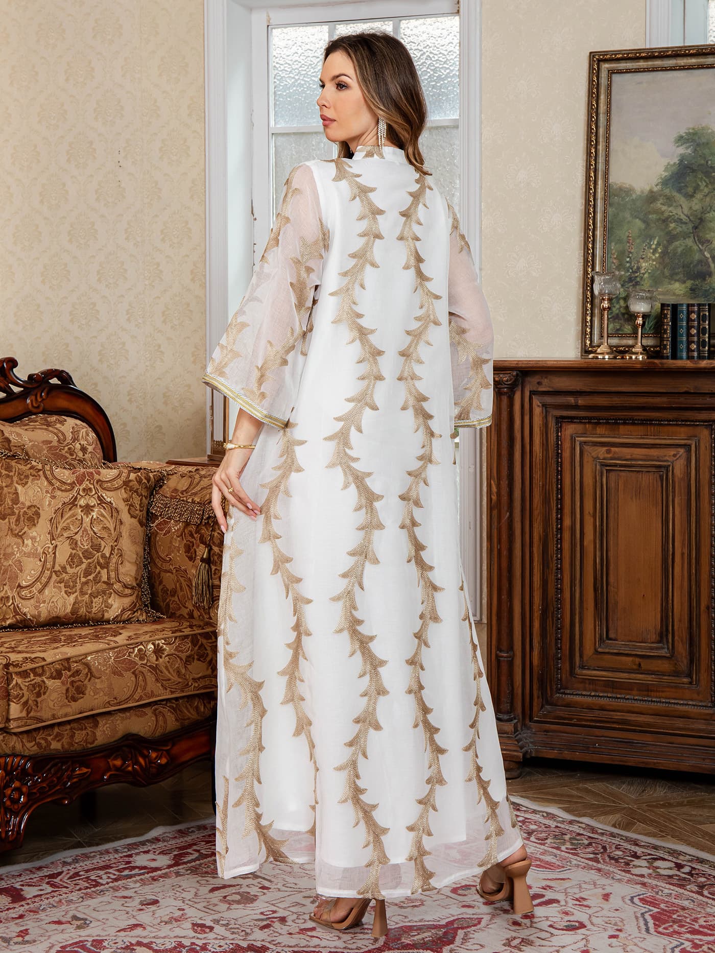 New Stock Heavy Mesh Embroidery Dress Factory Wholesale Party Dress Elegant Long Dress Women's Dress