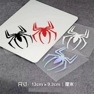 Spider-Man Logo Car Sticker Marvel Reflective Decal Avengers Hollow Fuel Tank Cover Body Decal