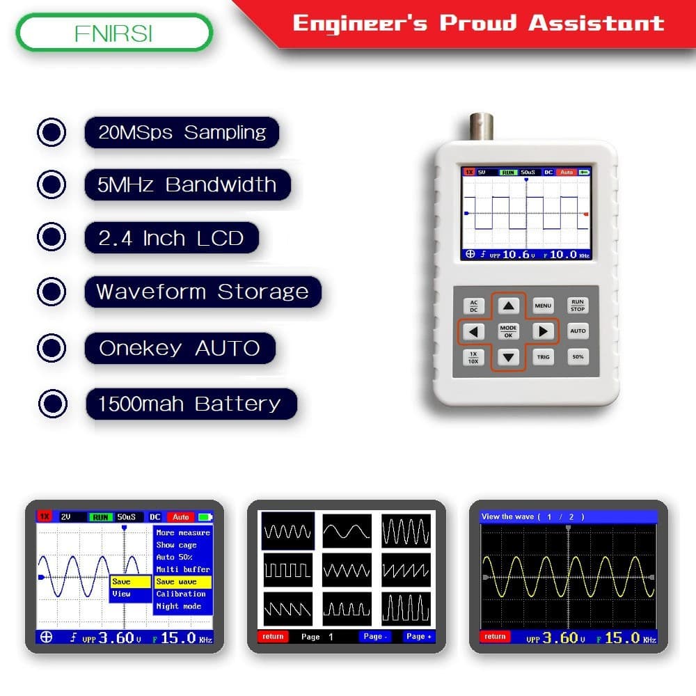 DSO FNIRSI PRO Digital Handheld Oscilloscope 5M Bandwidth 20MSps Sampling Rate English Version