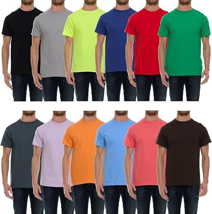 12 Solid Colors Drop Shipping T-Shirt Plus Size Men Cotton T-Shirt Bulk Big Tall