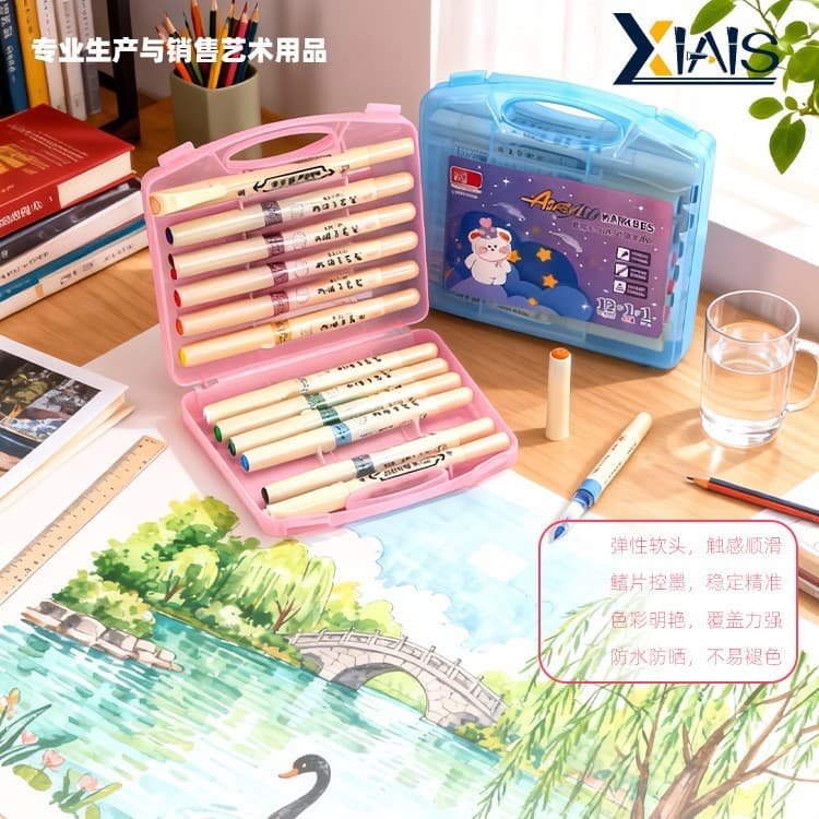 Double-Ended Acrylic Marker Pen with Soft Tip, Direct Liquid Type, Colorful Highlighter for Art Drawing, Waterproof Marker Pen