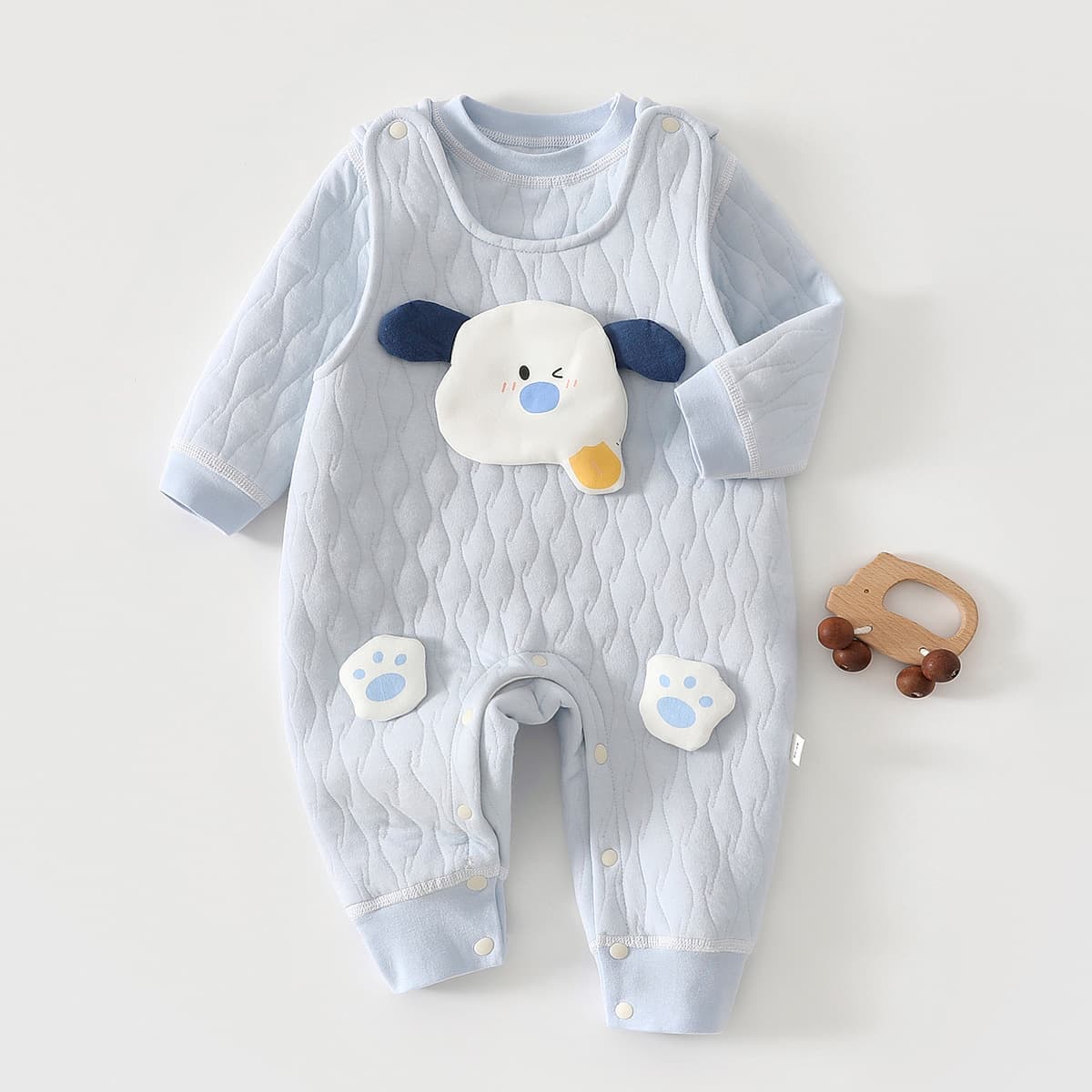 Newborn Baby Separates Set Spring Autumn Boys Girls Bib Pants Warm Clothing Cotton Padded Winter Coat Pure Cotton