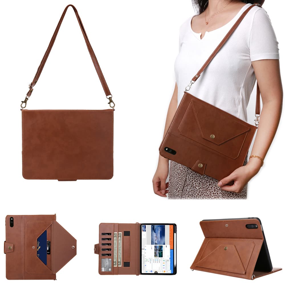 Suitable for Huawei Matepad 11 pen slot shoulder strap envelope tablet leather case Microsoft Surface Pro custom processing