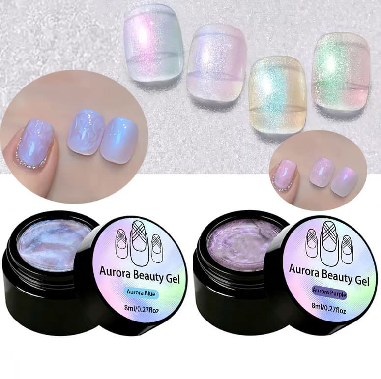 Cross-Border Hot Selling Nail Gel Aurora Gel Flowing Gel Polish Iridescent Effect Fairy Gel